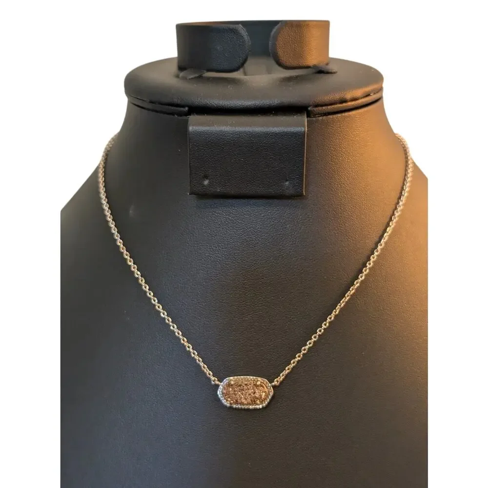 Kendra Scott Elisa Copper Druzy Rose Gold Tone 15